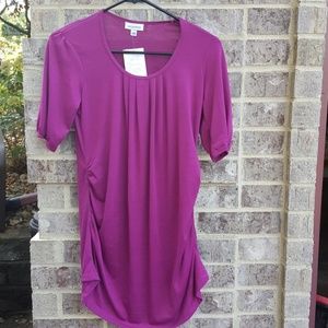 Berry purple tunic top with rouching